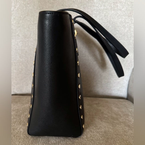 Stunning Black Michael Kors Rivington Gold Studded Medium Tote - Picture 4 of 11